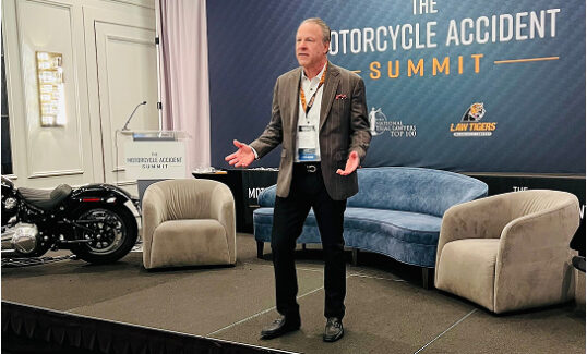 Jason Waechter speaking at The Motorcycle Accident Summit