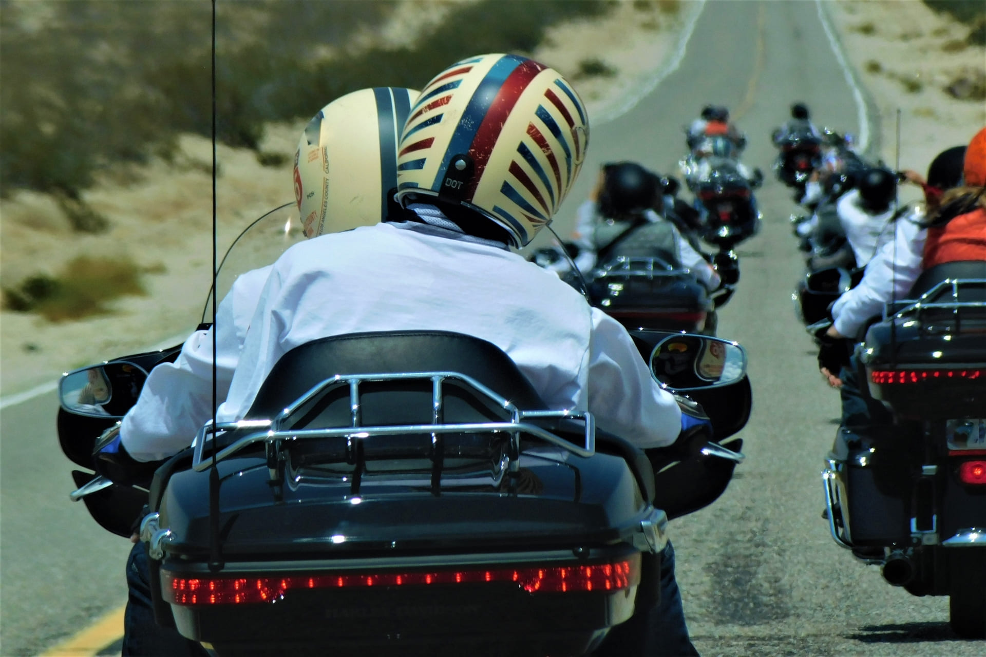 Group of motorcyclists riding together