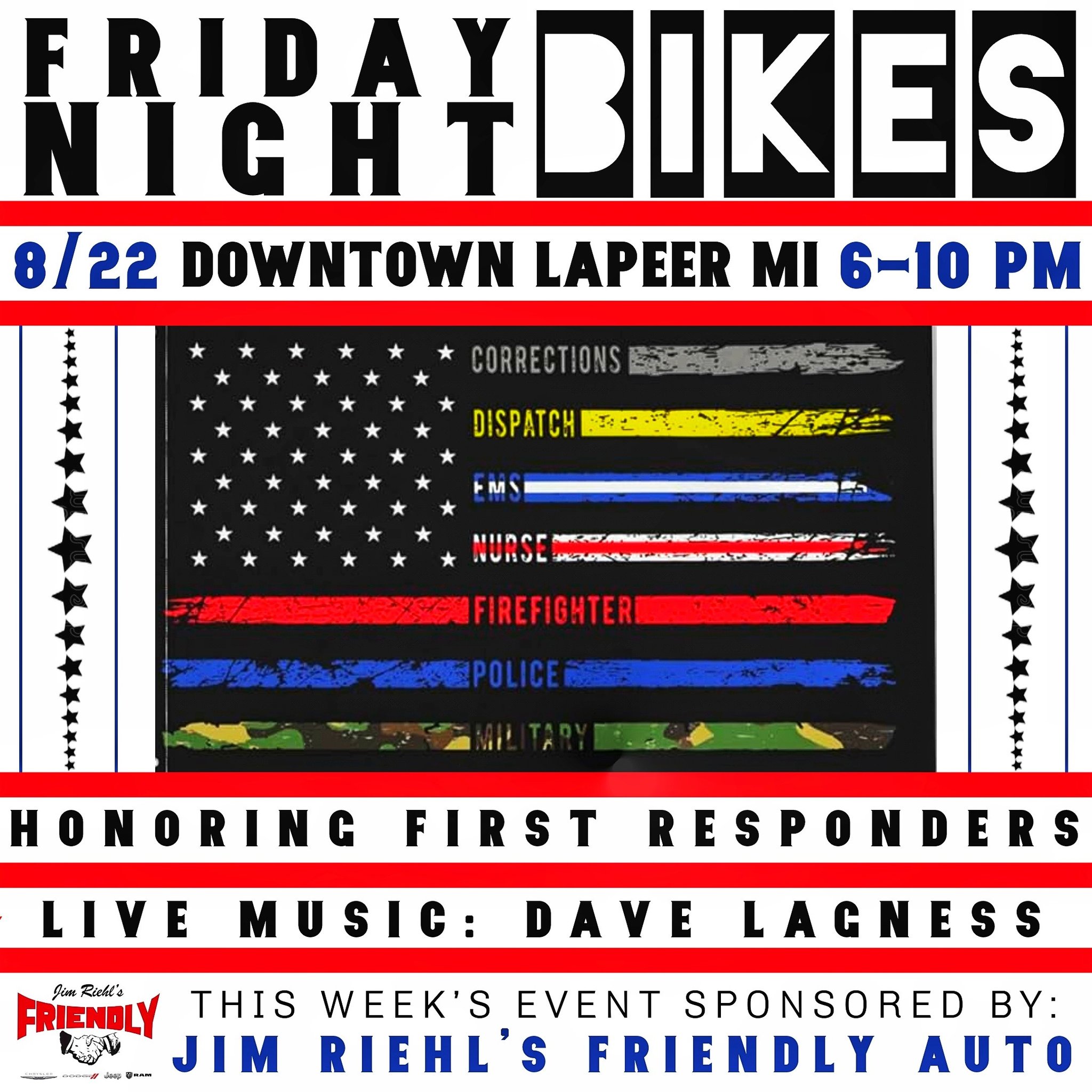 Image depicting Friday Night Bikes Honoring 1st Responders in Lapeer Michigan