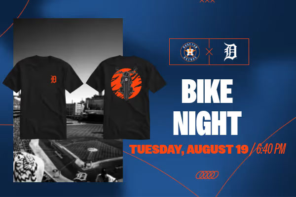 Tigers bike night motorcycle event game aug 19 against Astros