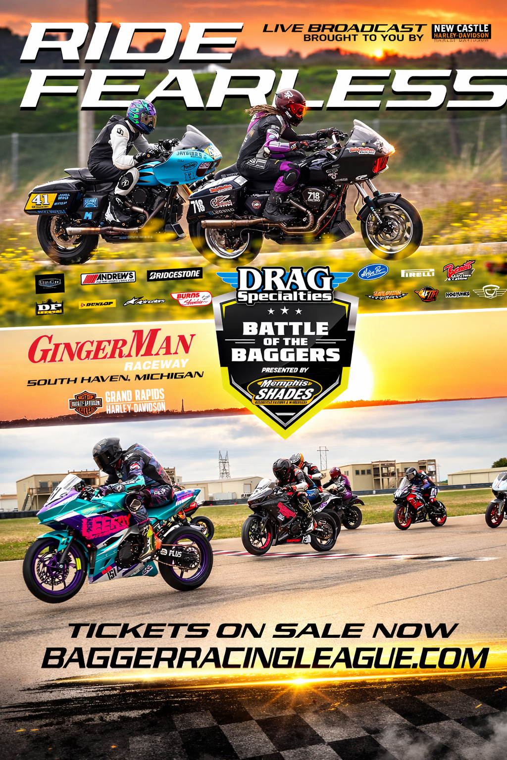 Bagger Racing League Motorcycle Racing Event at GingerMan Raceway in South Haven Michigan 2026
