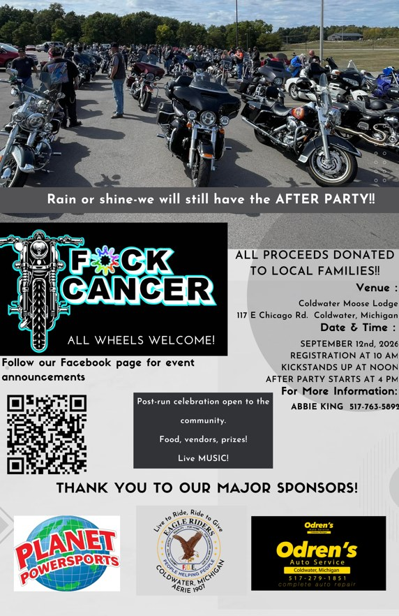 F*ck Cancer All Wheels Welcome Motorcycle Event