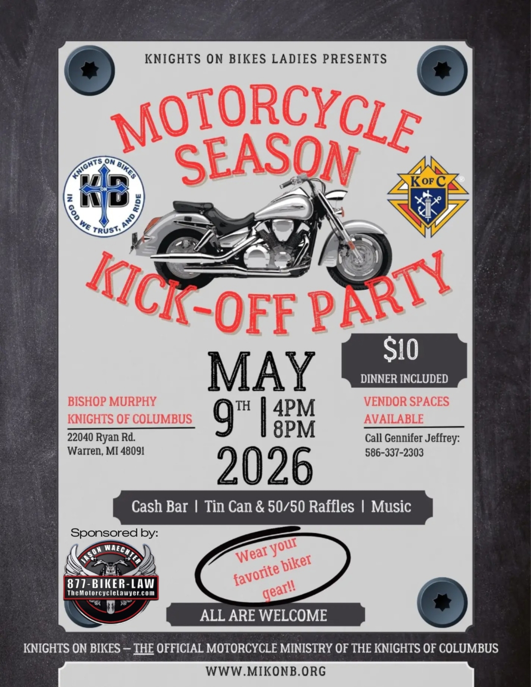 Knights on Bikes Ladies Motorcycle Season Kick-Off Party