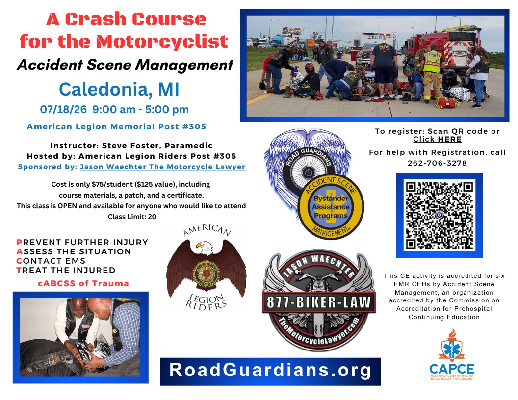 Road Guardians 100 Series Class Caledonia Michigan event flyer
